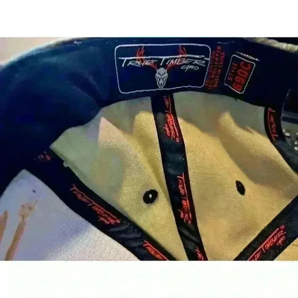 True Timber Camo Logo Strapback Cap Camouflage Hunting Baseball Hat Lot of 2 - Picture 3 of 4